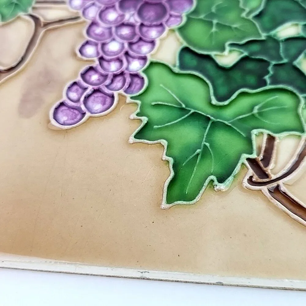 Vines Grapes set of 2 Art Tile 6x6 Decorative Wall Backsplash Free Standing